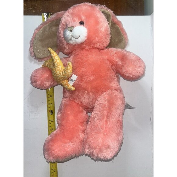 Build A Bear Coral Beach Bunny Yellow Starfish Plush Stuffed Animal Clean BAB 16 - Picture 10 of 10